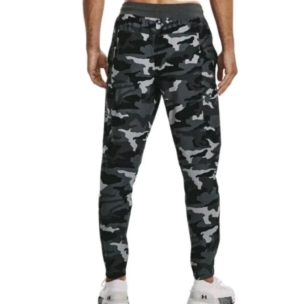 Under Armour Mens 3XL UA Elite Cargo Camo Printed Pants Gray/Black Athletic XXXL